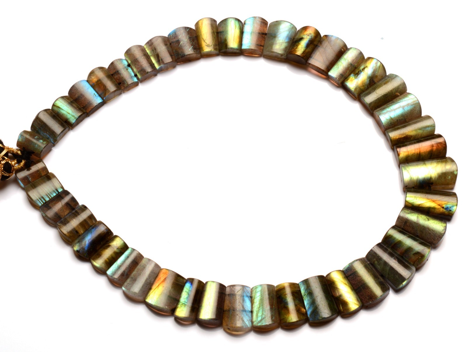 Rainbow Fire Labradorite 11-20mm Faceted Cut Beads Adjustable Length Necklace