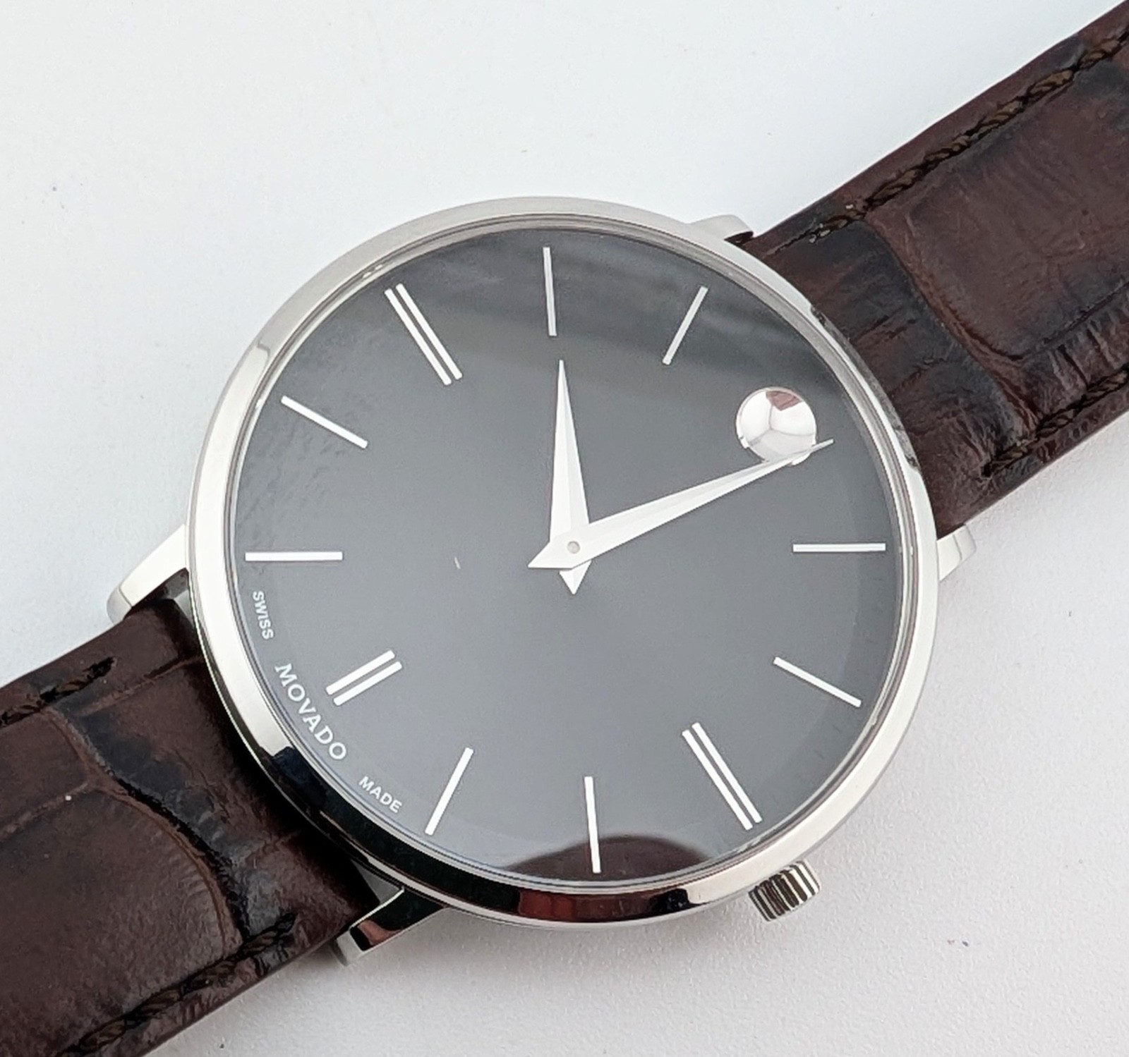 Movado Men’s Ultra-Slim Modern 47 Stainless Steel W/Blk Dial #65.1.14.1395