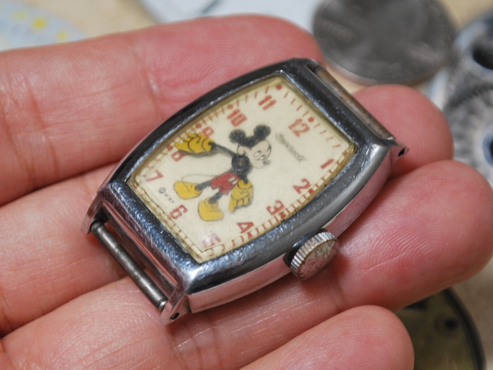 Vintage INGERSOLL Mickey Mouse Manual Wind Men’s Watch –For Repair