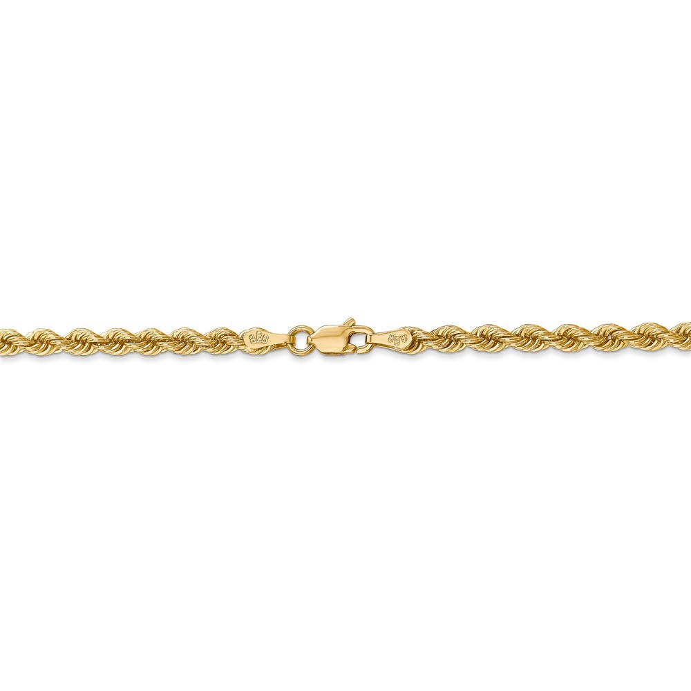 3mm, 14k Yellow Gold, Handmade Solid Rope Chain Anklet or Bracelet