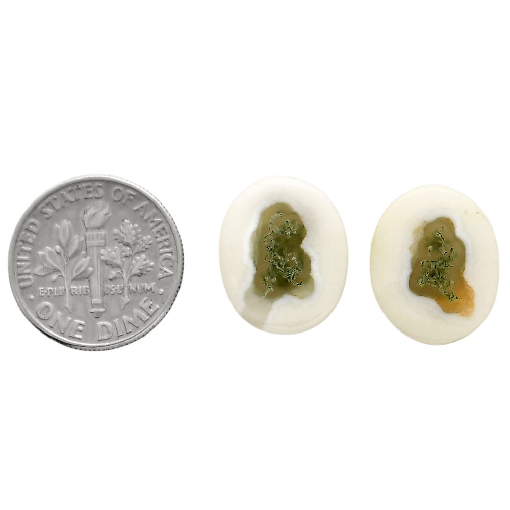 Natural Horse Canyon Moss Agate Pair 13x16x4.3 mm Oval Shape Gemstone LS36-04484