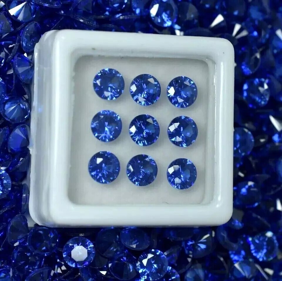 Beautiful Natural Blue Sapphire Lot Round 10 Pcs Certified 6 mm Loose Gemstone