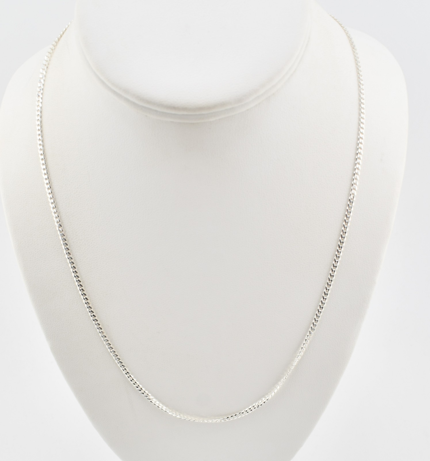 Sterling Silver Curb Chain Necklace 20.0″#FMH080