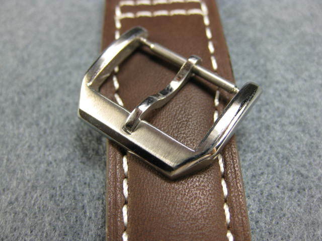 NEW IWC 16mm Swiss Stainless Tongue Buckle Tang Top Gun Pilot Leather Strap Band