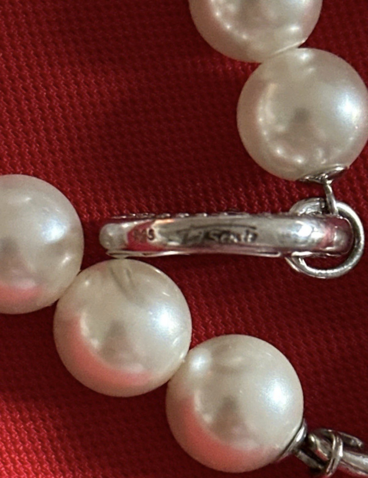 Ti Sento Milano pearl jewelry set sterling silver bracelet & drop earrings pavé