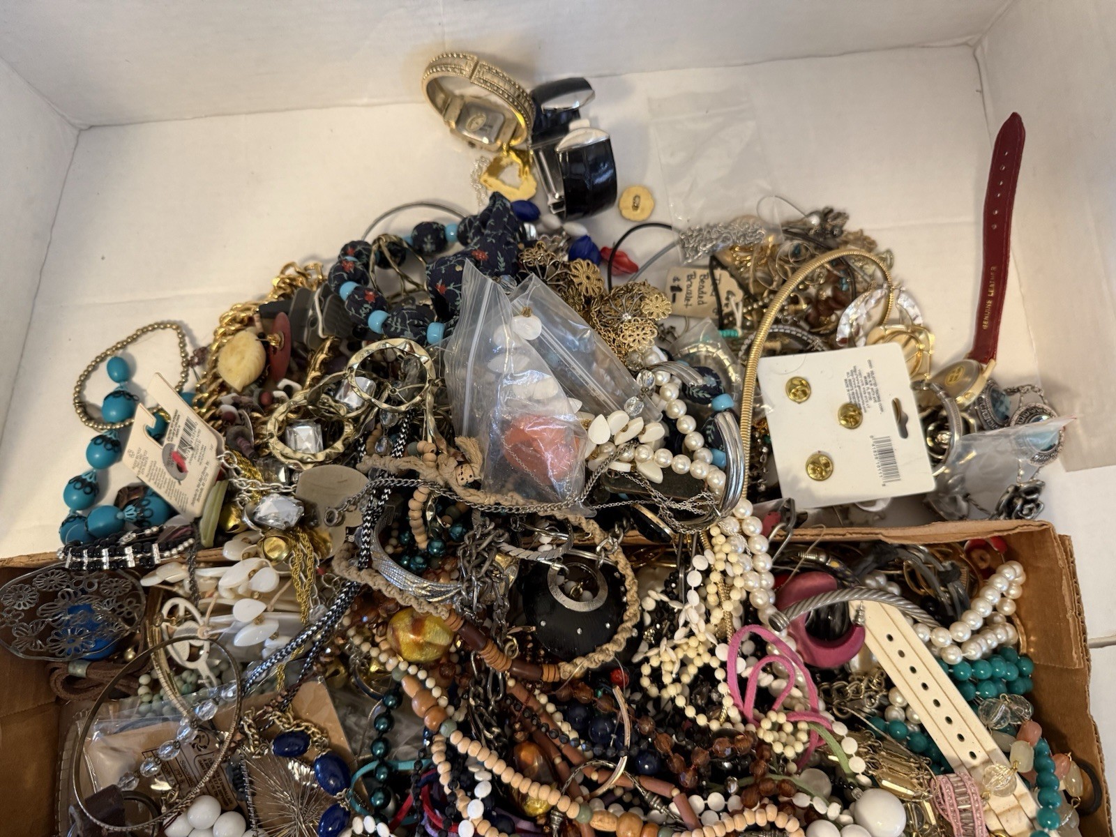HUGE 16LB Vintage & Modern Costume Jewelry Wearable Craft Parts 925 Gold Filled
