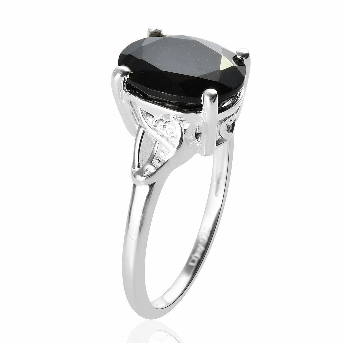 Natural Black Tourmaline Ring in Sterling Silver (Size 9.0) 2.85 ctw
