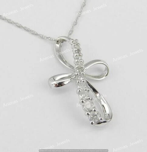 1/4 Ct Real VVS1 Moissanite Religious Cross Pendant Necklace 925 Sterling Silver