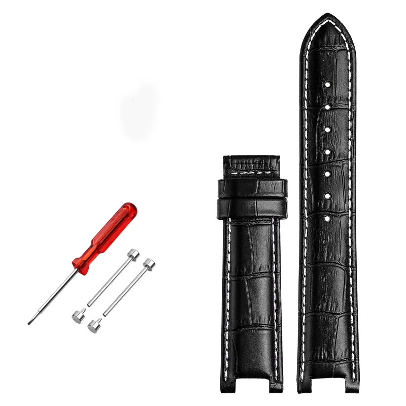 Genuine Top Layer Cowhide Leather Strap for GC 22mm 20mm Notched Screw