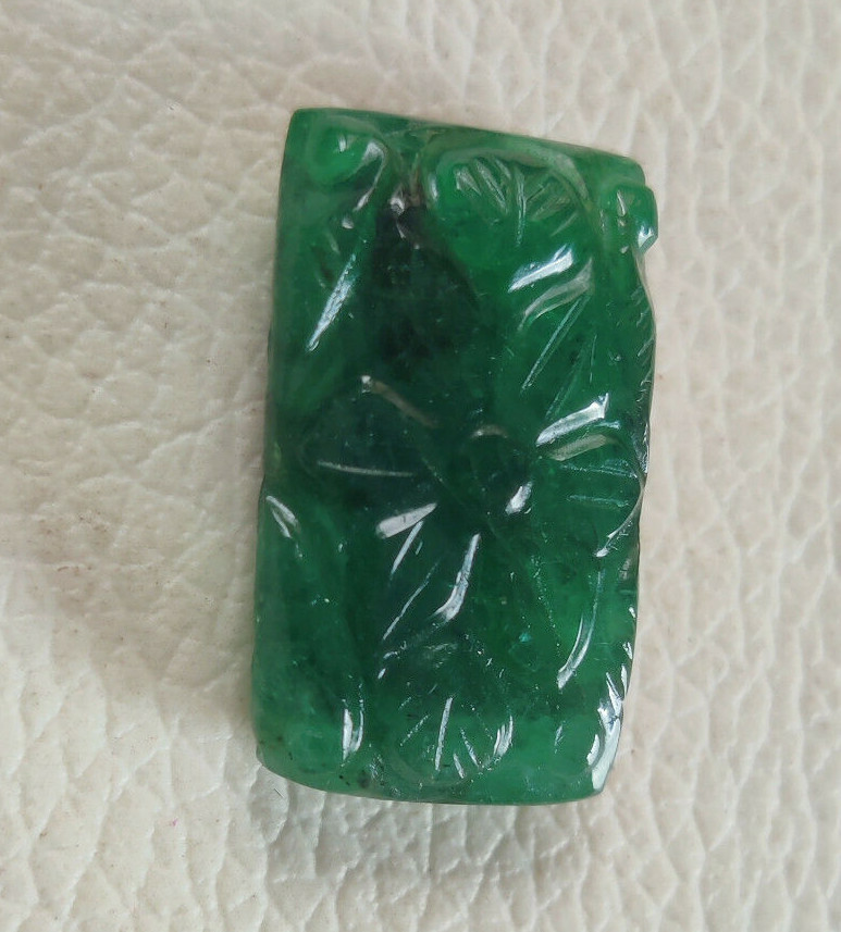 Natural Emerald Carving Loose Gemstone Use For Jewelry,26 X 15 X 8 MM, 29.80 CT