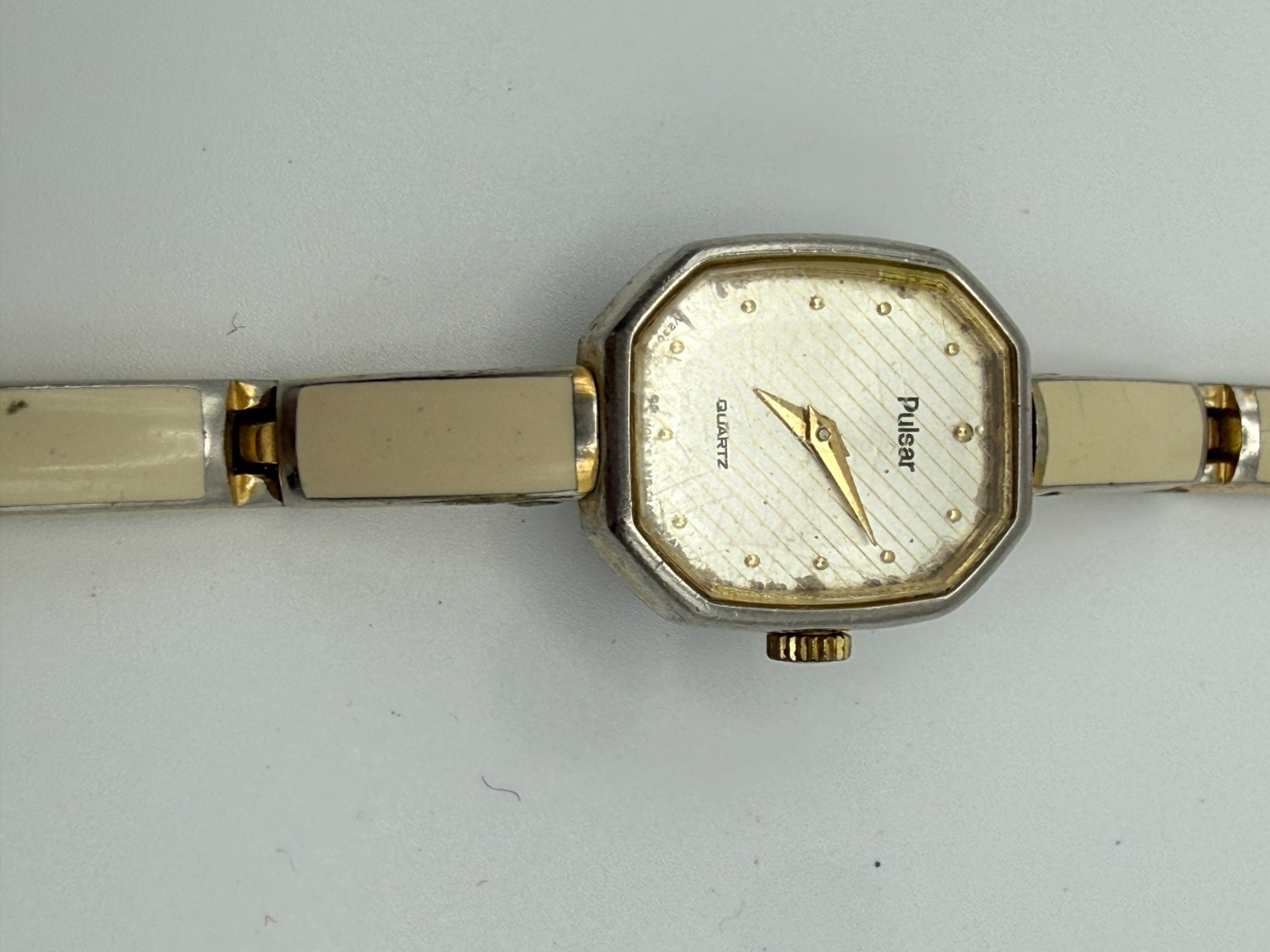 Vintage Pulsar Two-Tone Octagonal Ladies Watch Quartz Untested
