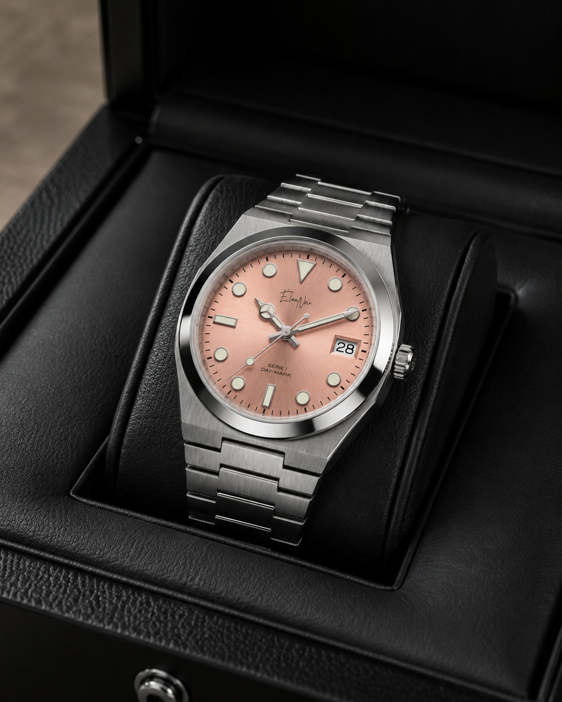 Élan Noir Série I Pink 36mm Automatic NH35 Sapphire Crystal Steel Watch