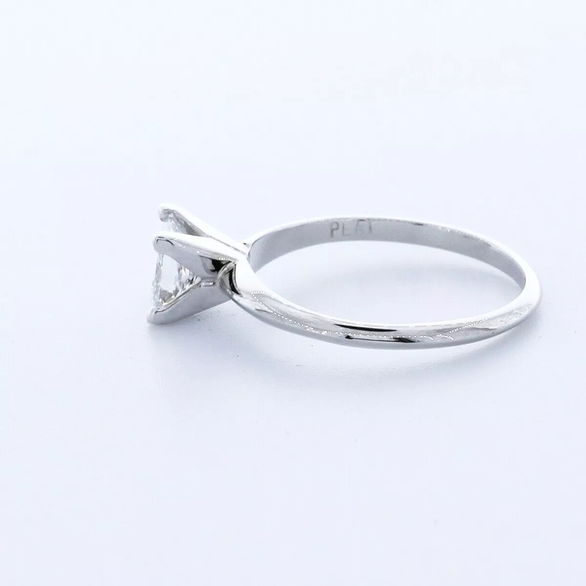 Solitaire Engagement Ring Platinum 0.78 Carat Princess Lab-Grown Diamond D VS1
