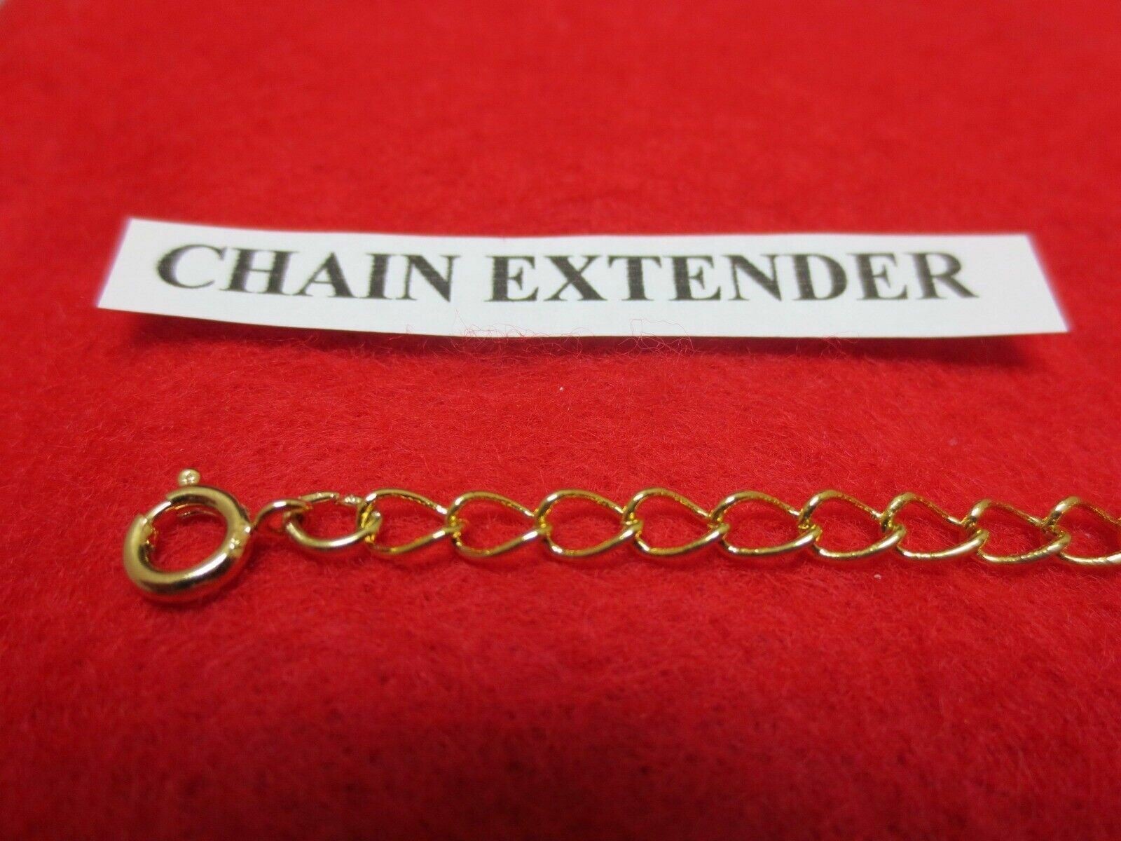 6 INCH 14 KT GOLD PLATED 4MM NECKLACE EXTENDER WITH SPRING RING CLASP
