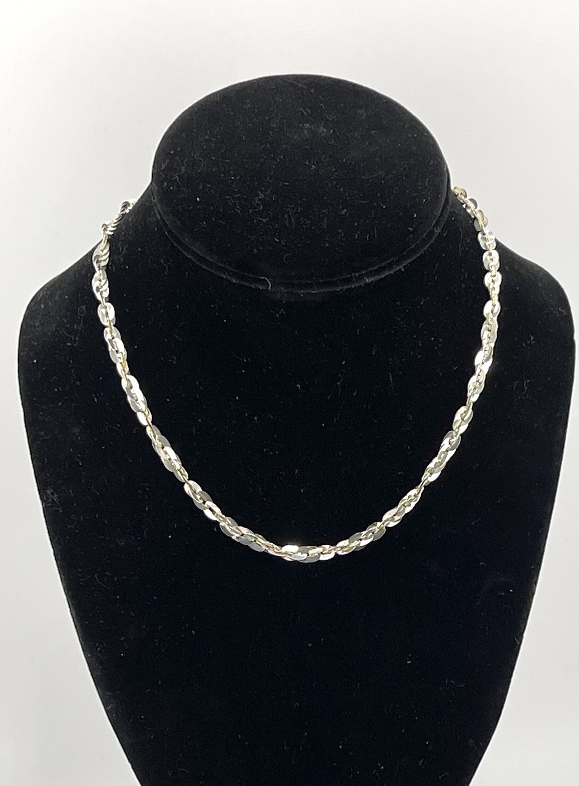 Milor Italy 950 Fine Silver Twisted Mariner Link Necklace 16” VTG Italian Chain