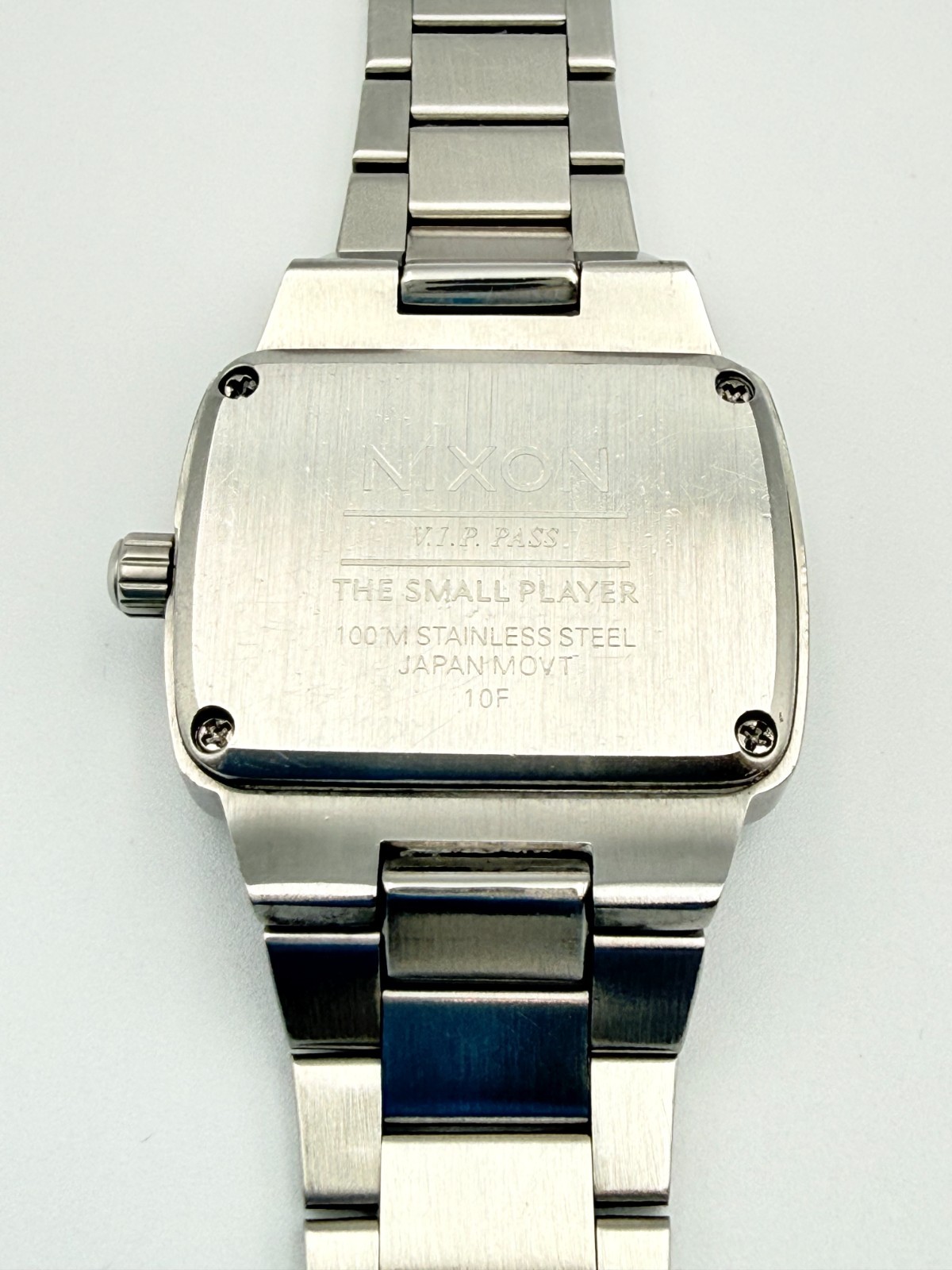 NIXON The SMALL PLAYER Qz Silver Black Dial Watch Wrist 16cm (6.3 in) – Rank C
