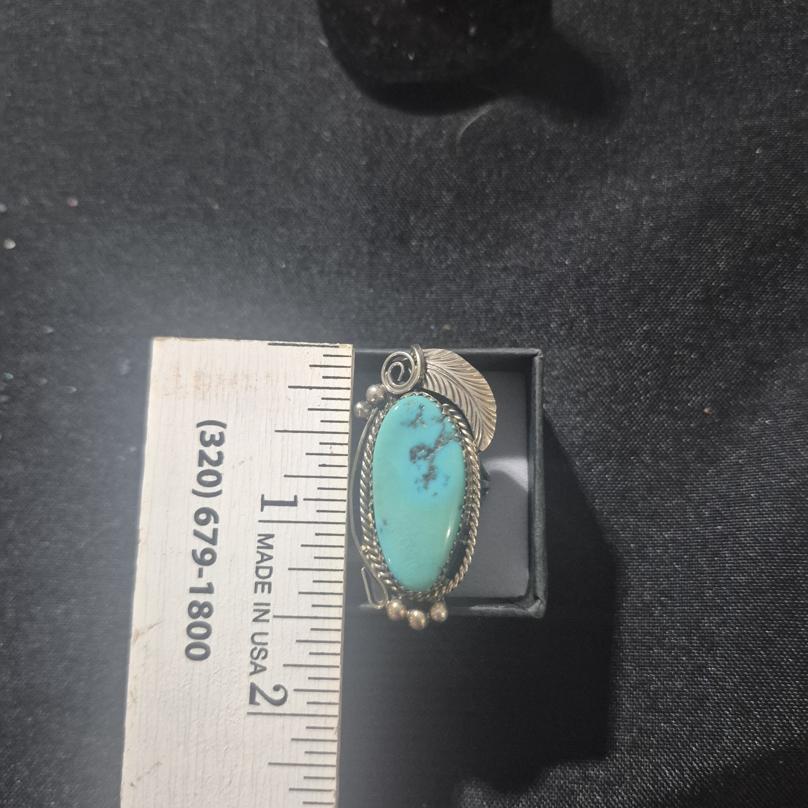 Turquiose And Sterling Native American Ring Signed Justin Morris Size8 10.35 G