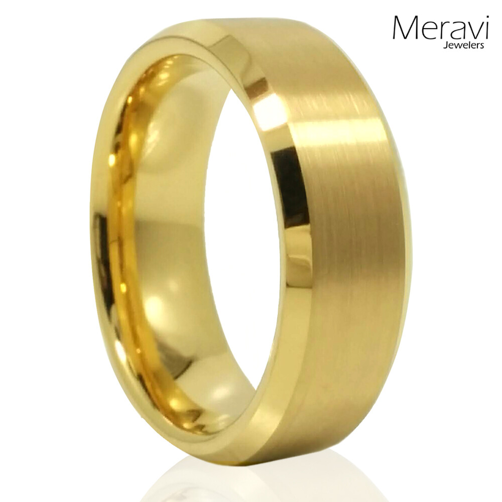 🔥 Tungsten Wedding Band Mens 18k Gold Plated Engagement Ring Womens 6mm 8mm NEW