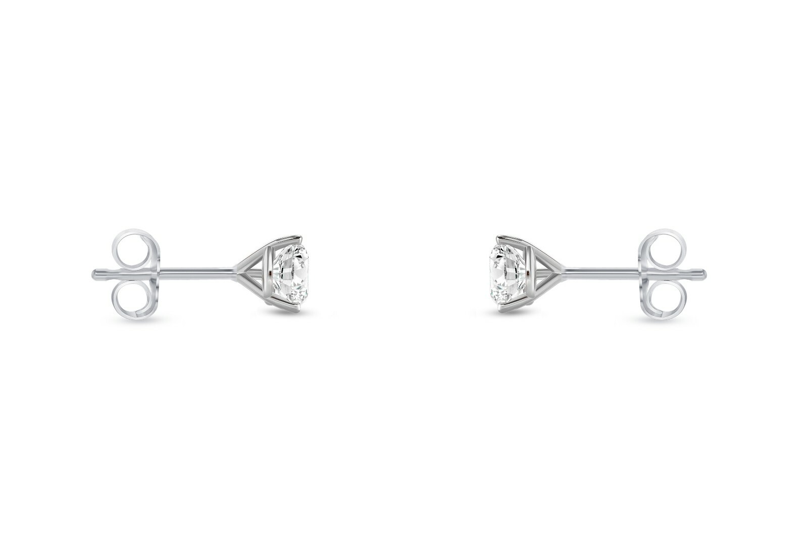 1/4 Ct Round Lab Created Grown Diamond Earrings 18K White Gold E/VS Martini Push