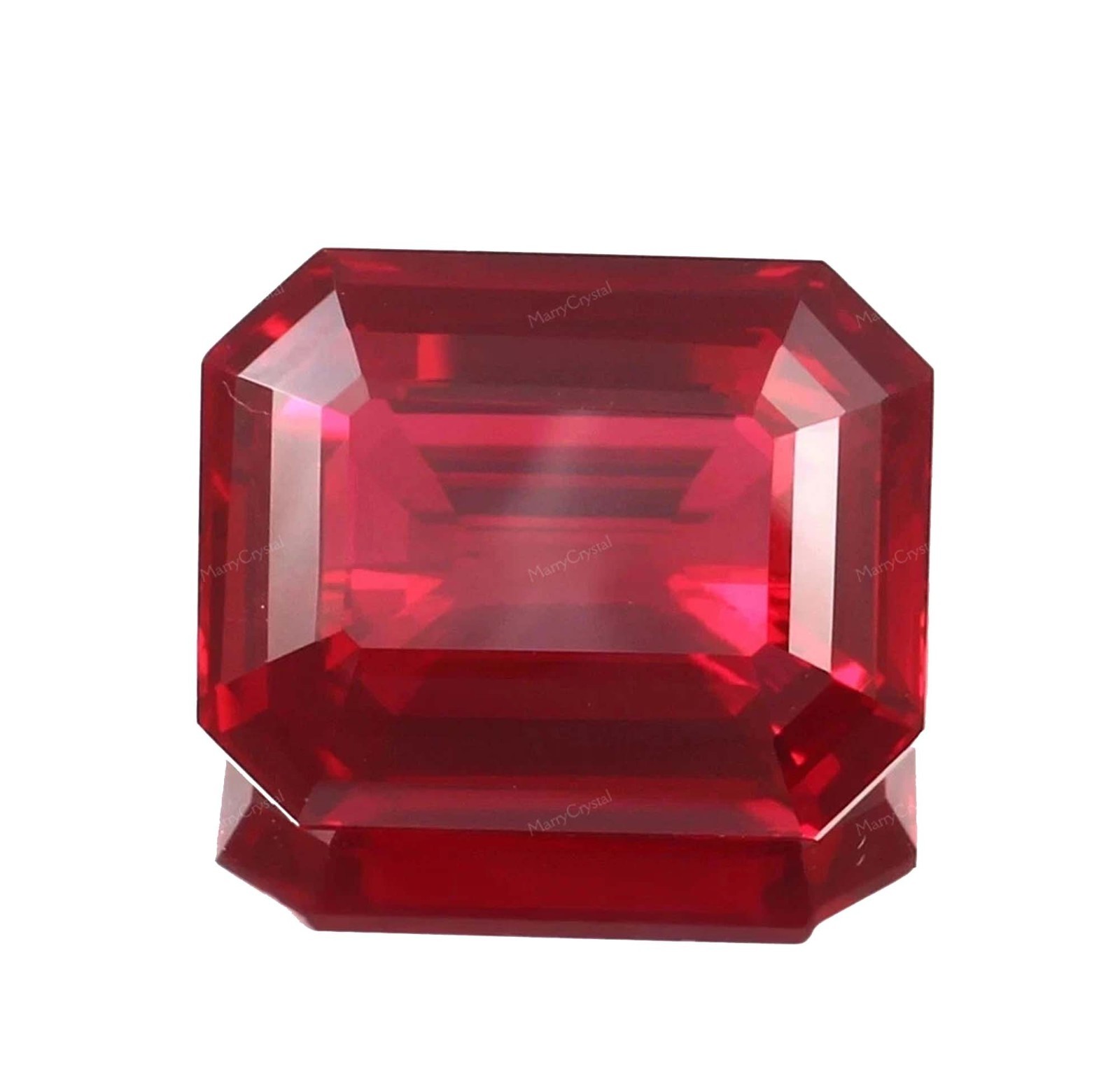 Ruby Octagon Raspberry 25 Crt Red Lab-Grown Synthetic Loose Gemstone