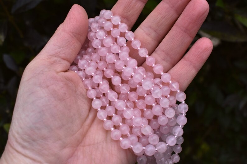 Mehrstrang Rosenquarz Anhänger Halskette – Handmade Kristall Schmuck für Damen