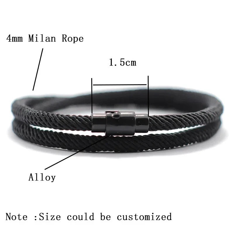 Simple Style Men’s Rope Bracelet Double Layer Thread Fabric Casual Accessory
