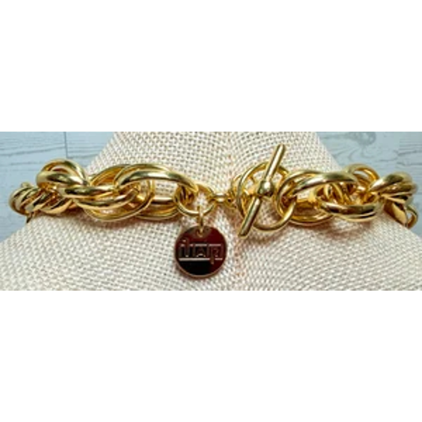 1980s 1AR by UnoAerre 18k Gold-Plated Triple Link Necklace