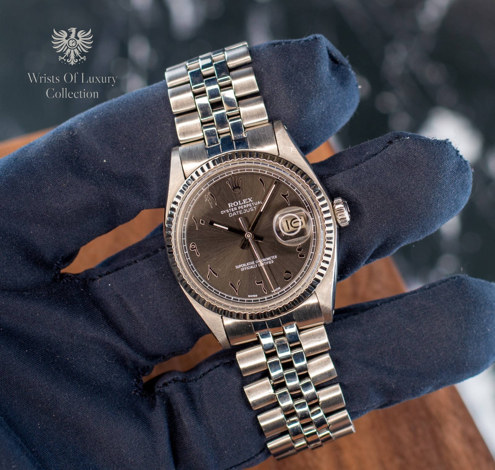 Rolex Datejust 1601 AM Gray Sunburst w/ Arabic Numerals 36mm Automatic Jubilee