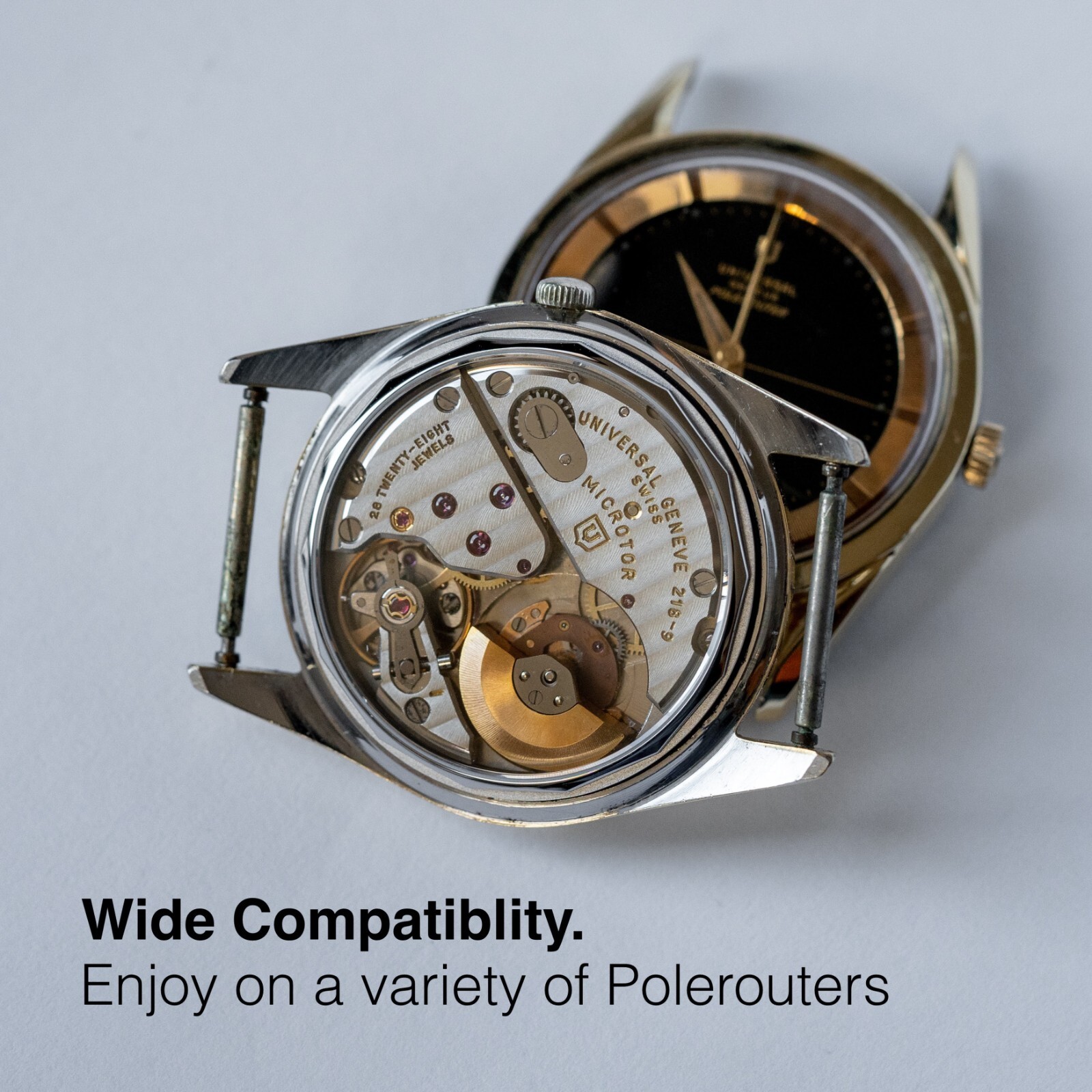 Universal Genève Polerouter Sapphire Exhibition Caseback