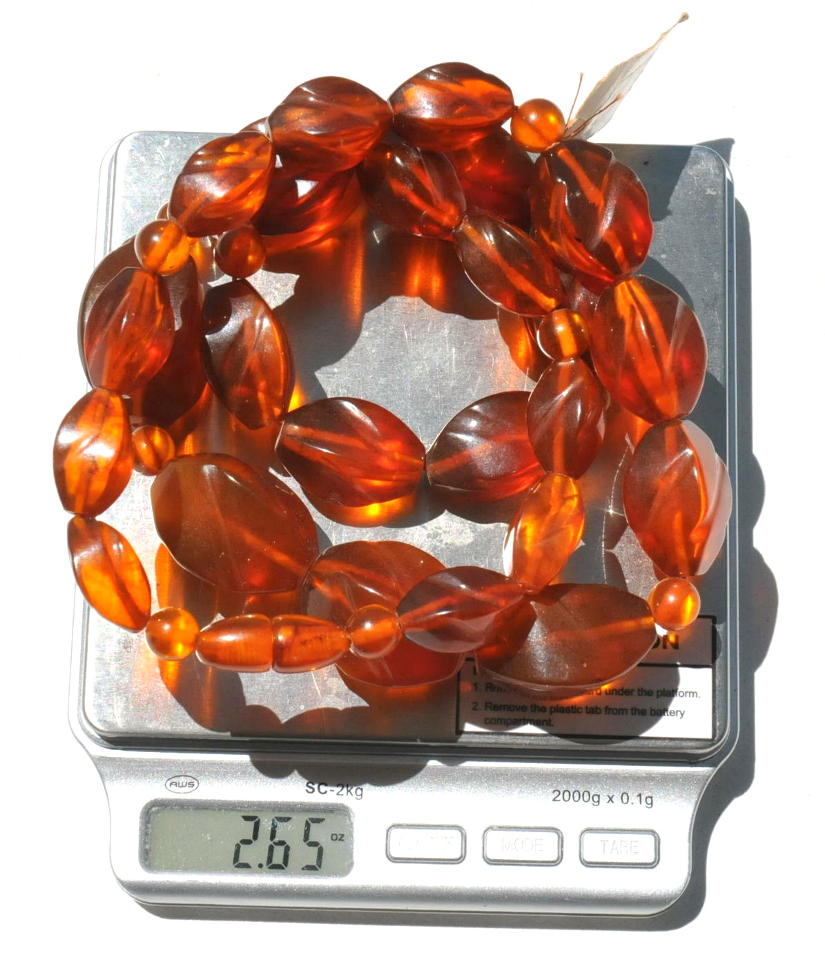 ✅51 cm =75gr RUSSIAN SOVIET BALTIC AMBER BEAD NECKLACE 琥珀 BRACELET STONE PENDANT