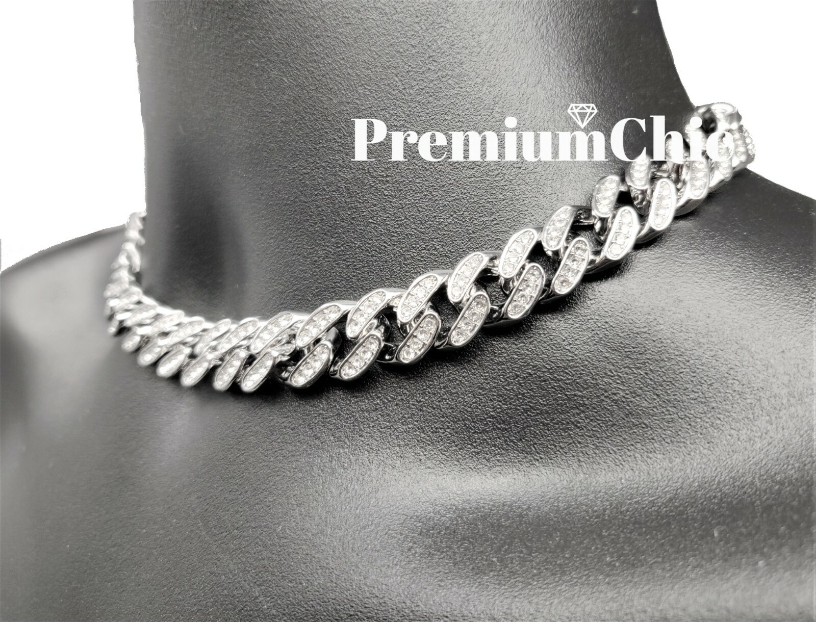 16″ or 18″ Miami Cuban Link Choker Necklace ICED Mens Plated Hip Hop CZ Jewelry