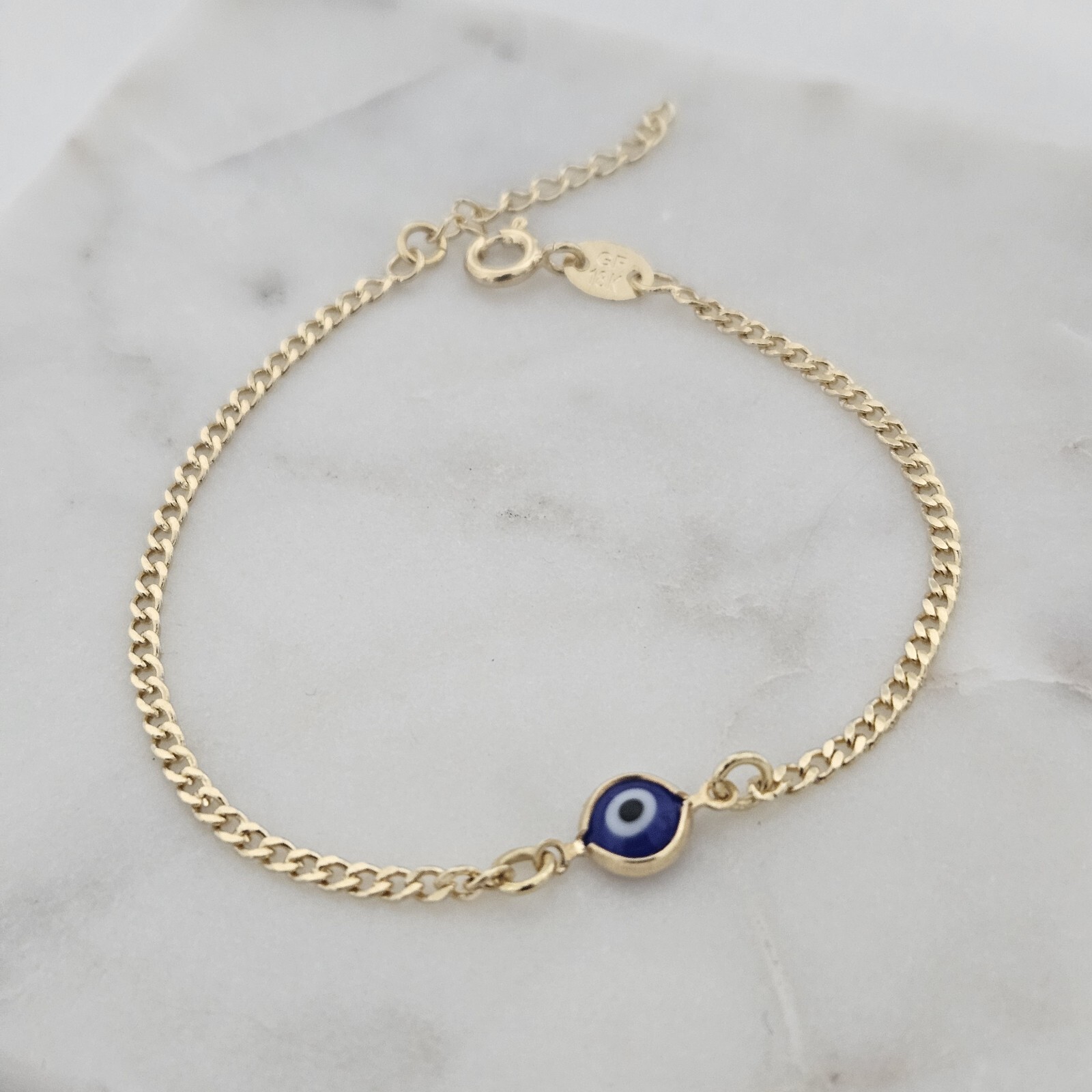 18k Gold Filled blue Evil Eye bracelet Protection bracelet Waterproof bracelet
