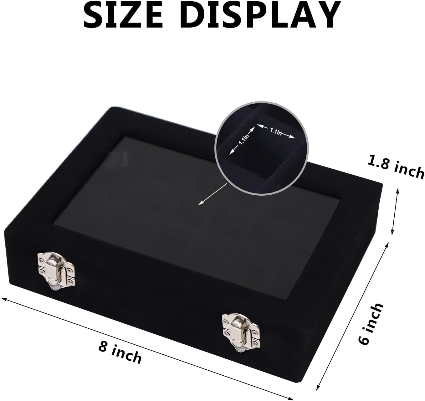 Velvet Jewelry Box 24 Grid Jewelry Earrings Display Organiser Box Ring Tray Hold