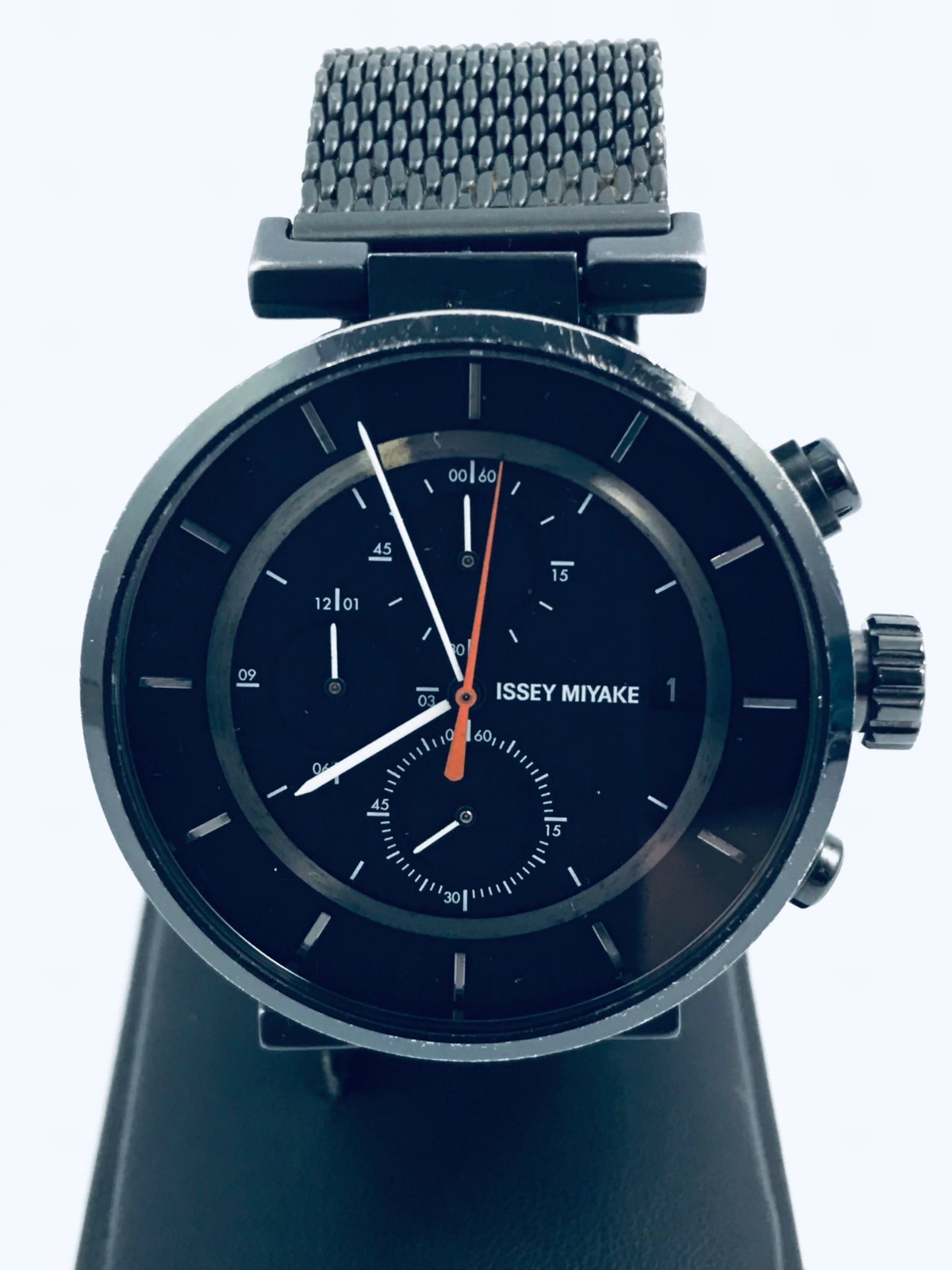 ISSEY MIYAKE VK67-0010 42MM BLACK QUARTZ WATCH ON MESH BAND
