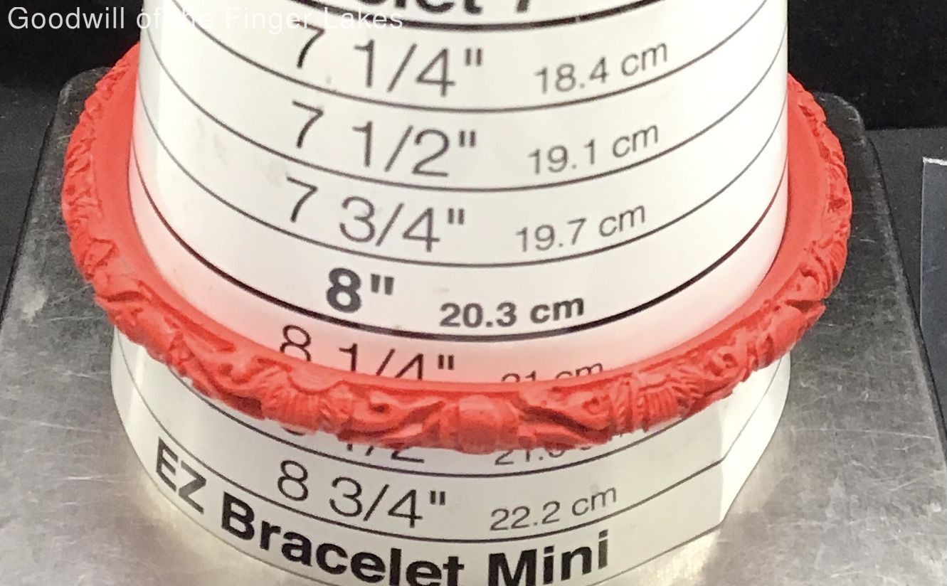 Red Blue & Black Cinnabar Style Bangle Bracelets No Stone