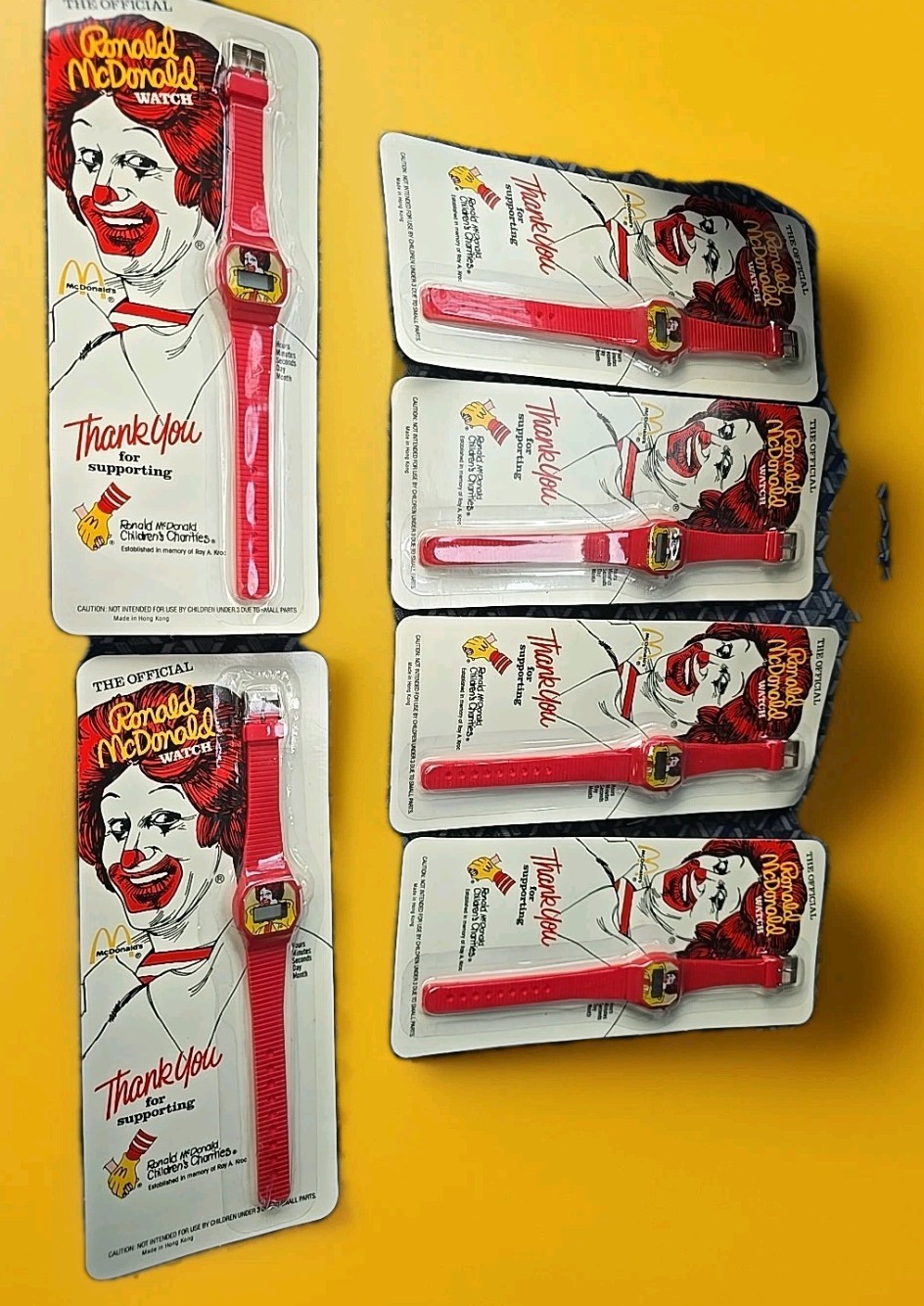 1986 McDonald’s Official Ronald McDonald Digital Watch Red Retro