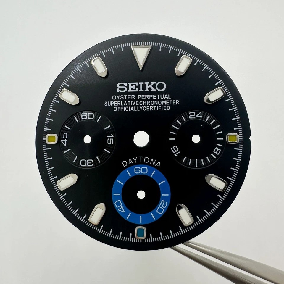 29.5MM Colorful Multi-functional Watch Dial Green Luminous for VK63 Movement