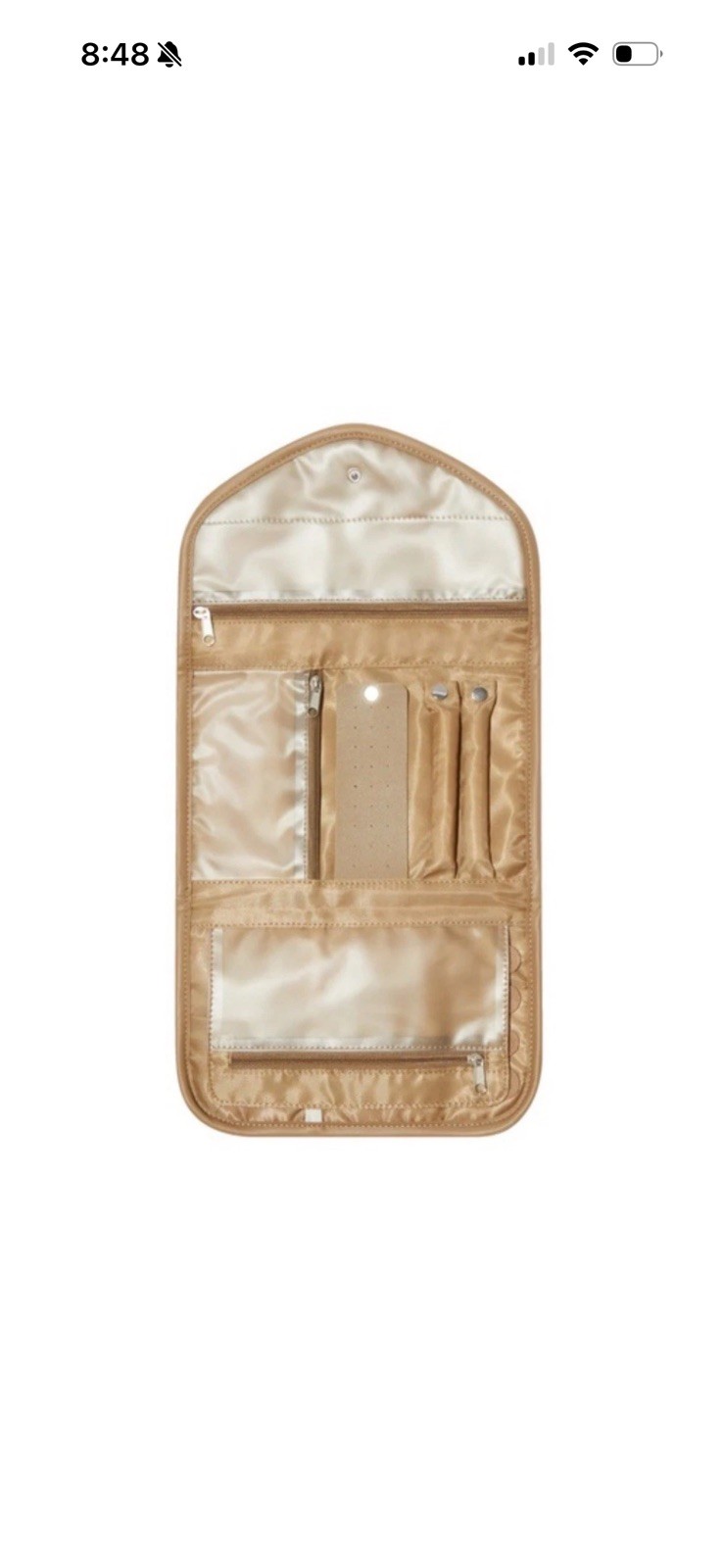 8 Other Reasons Travel Jewelry Bag Tan Color Vegan Leather Prevents Tangling NEW