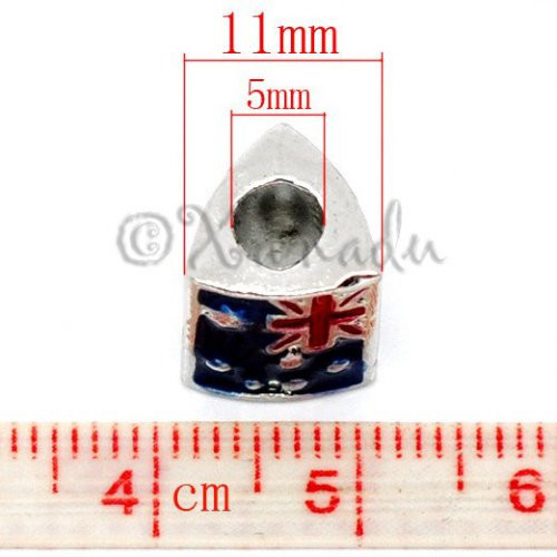Aussie Pride Australia Flag European Charm Bead For Large Hole Charm Bracelets