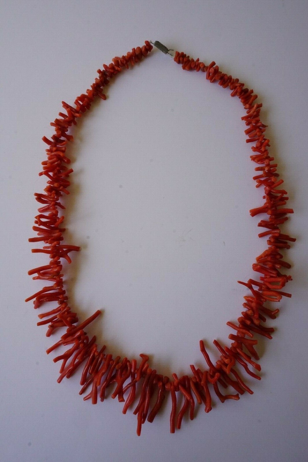 Vintage Antique Italian Salmon Coral Branch Necklace 45 grams
