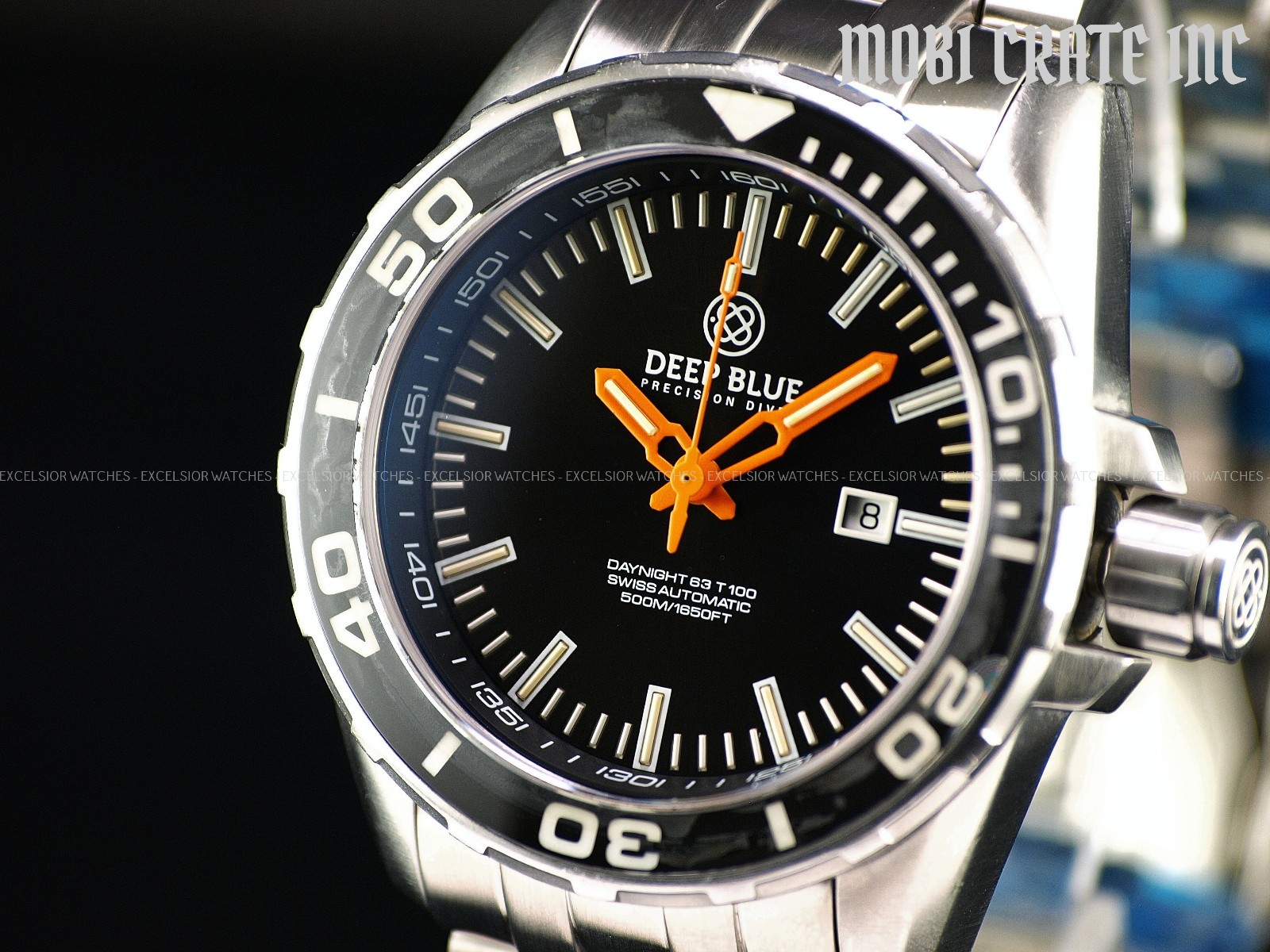 Deep Blue DayNight 63 T-100 47mm Swiss ETA 2824 Automatic 500m Sapphire Watch