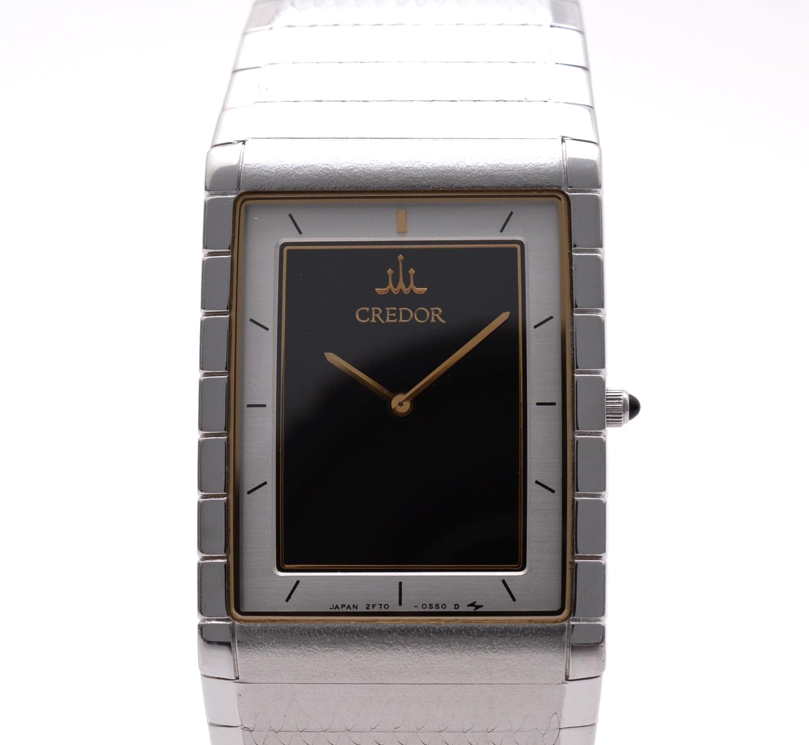 [Near MINT] Vintage Seiko Credor 2F70-5500 Black White Dial Unisex Watch From JP