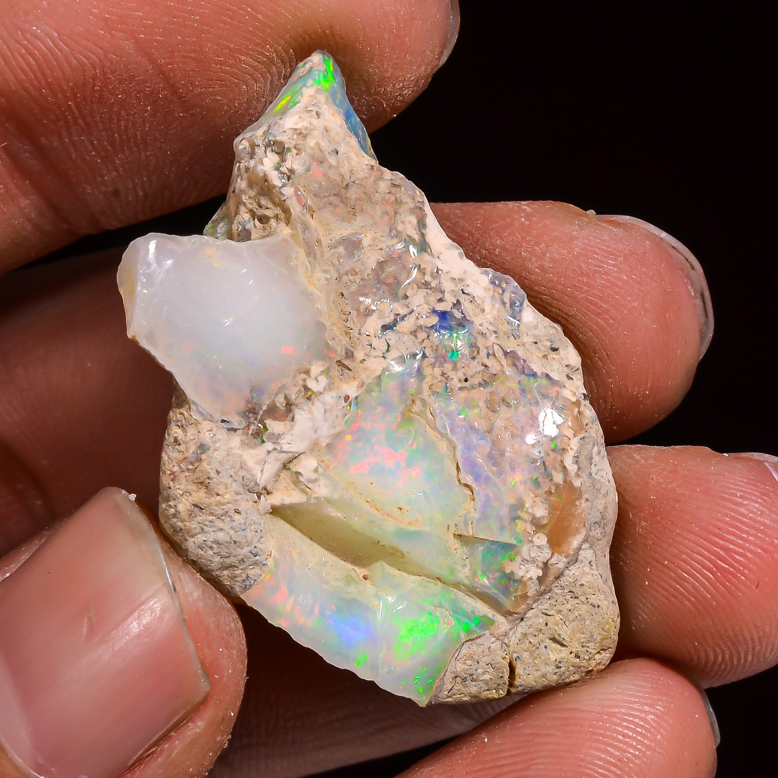 28.00 Cts. 100% Natural Unique Ethiopian Opal 36X24X8 MM Rough Loose Gemstone