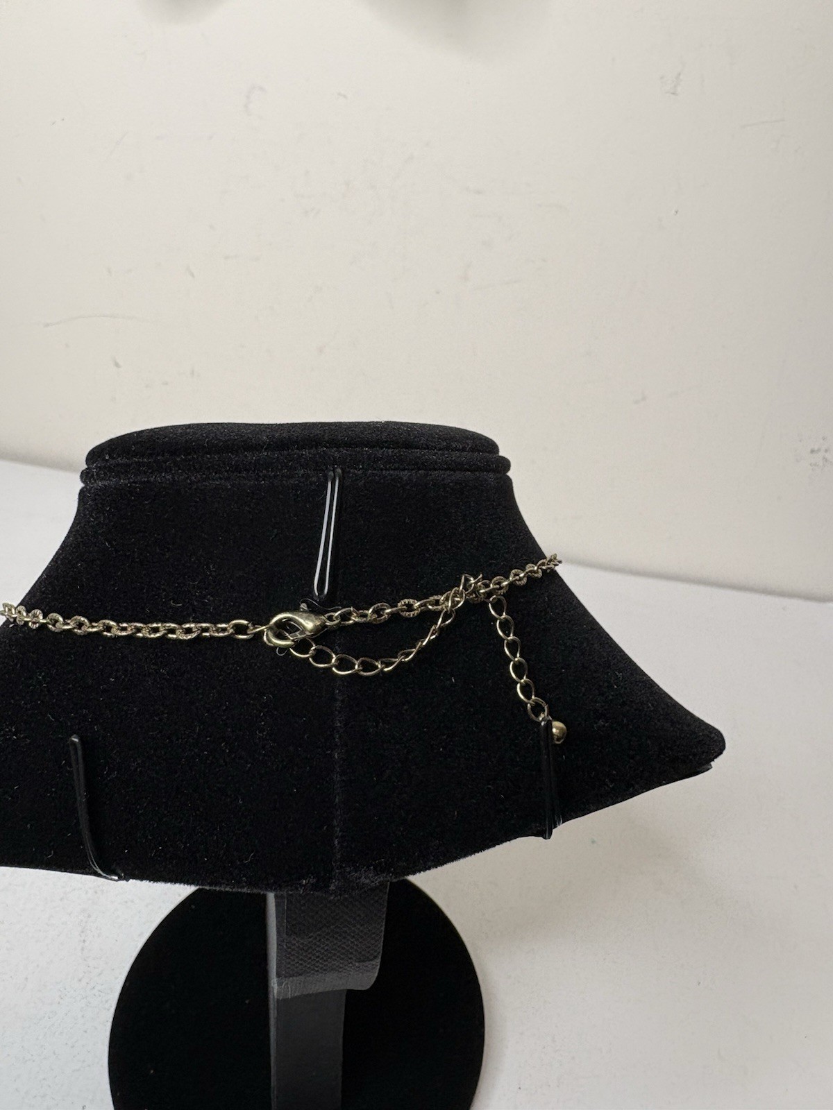 Windsor Vintage Choker Necklace and Earring Set Gold Tone Black Clear Rhinestone