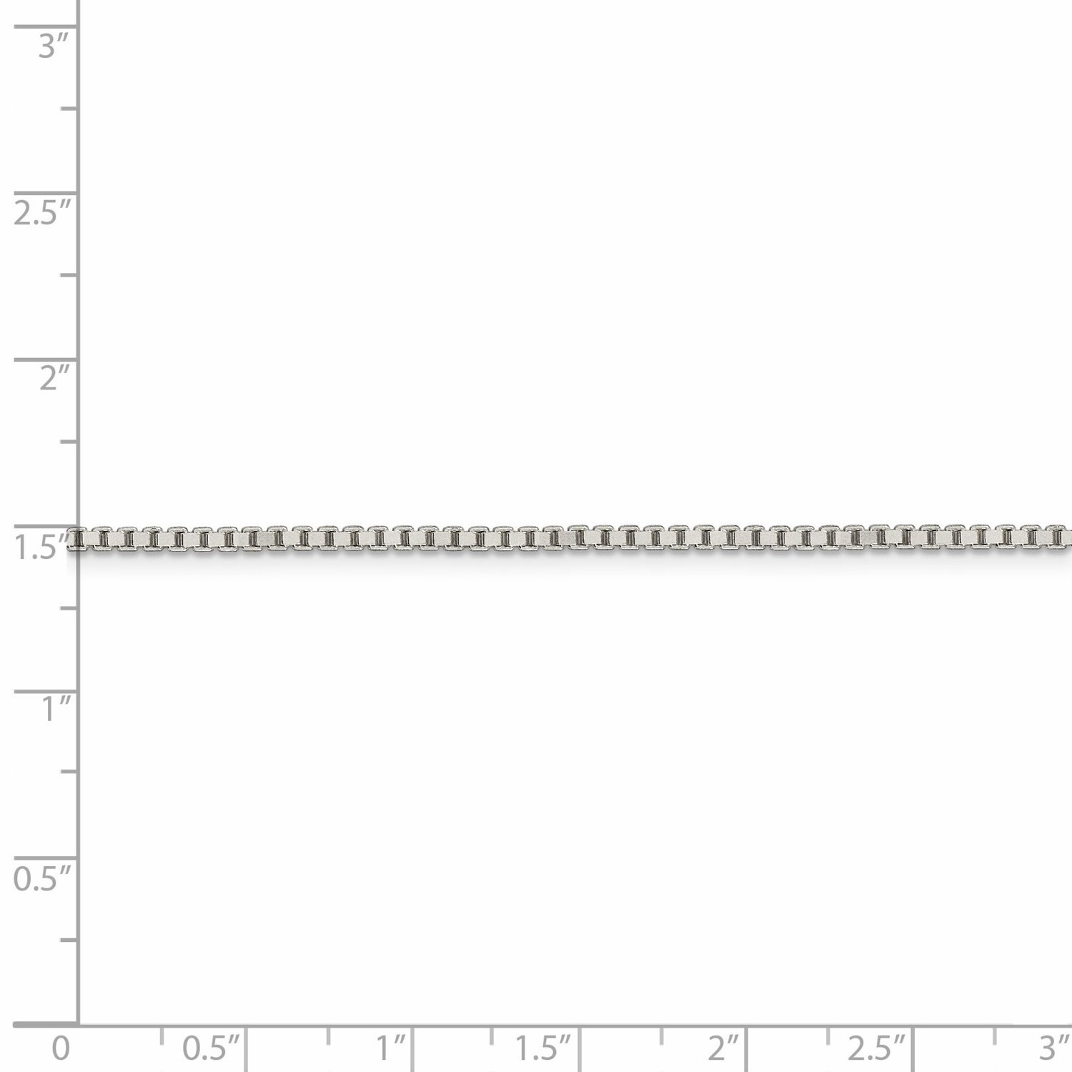 Sterling Silver Solid Polished 1.75mm Plain Box Chain w/ Lobster Clasp 16″ – 36″