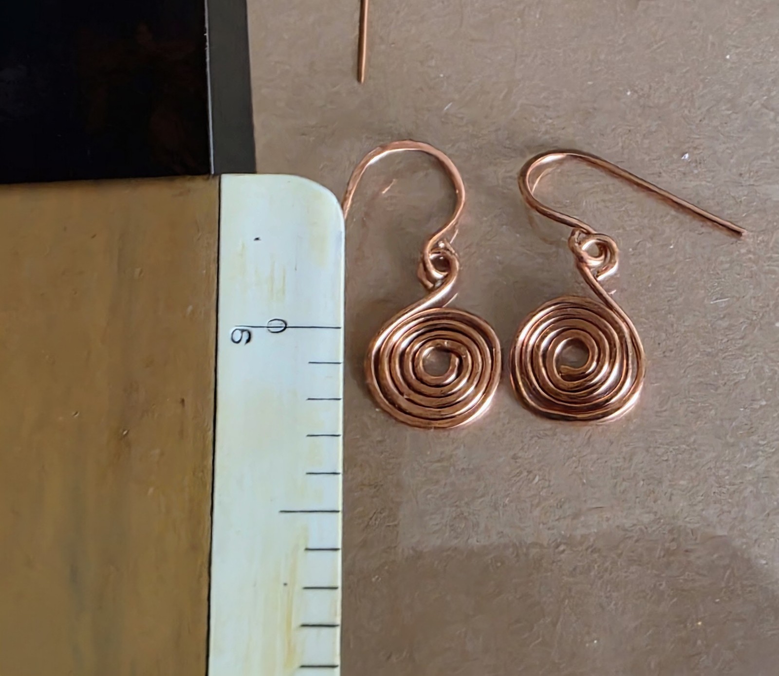 Minimalist Healing USA PURE COPPER Half Inch Artisan Spirals Earrings