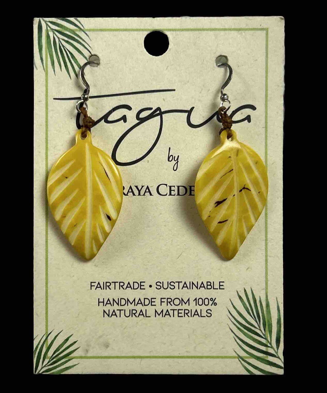Fair Trade Tagua Nut Organic Earrings Jewelry (Sustainable & Eco-Friendly)