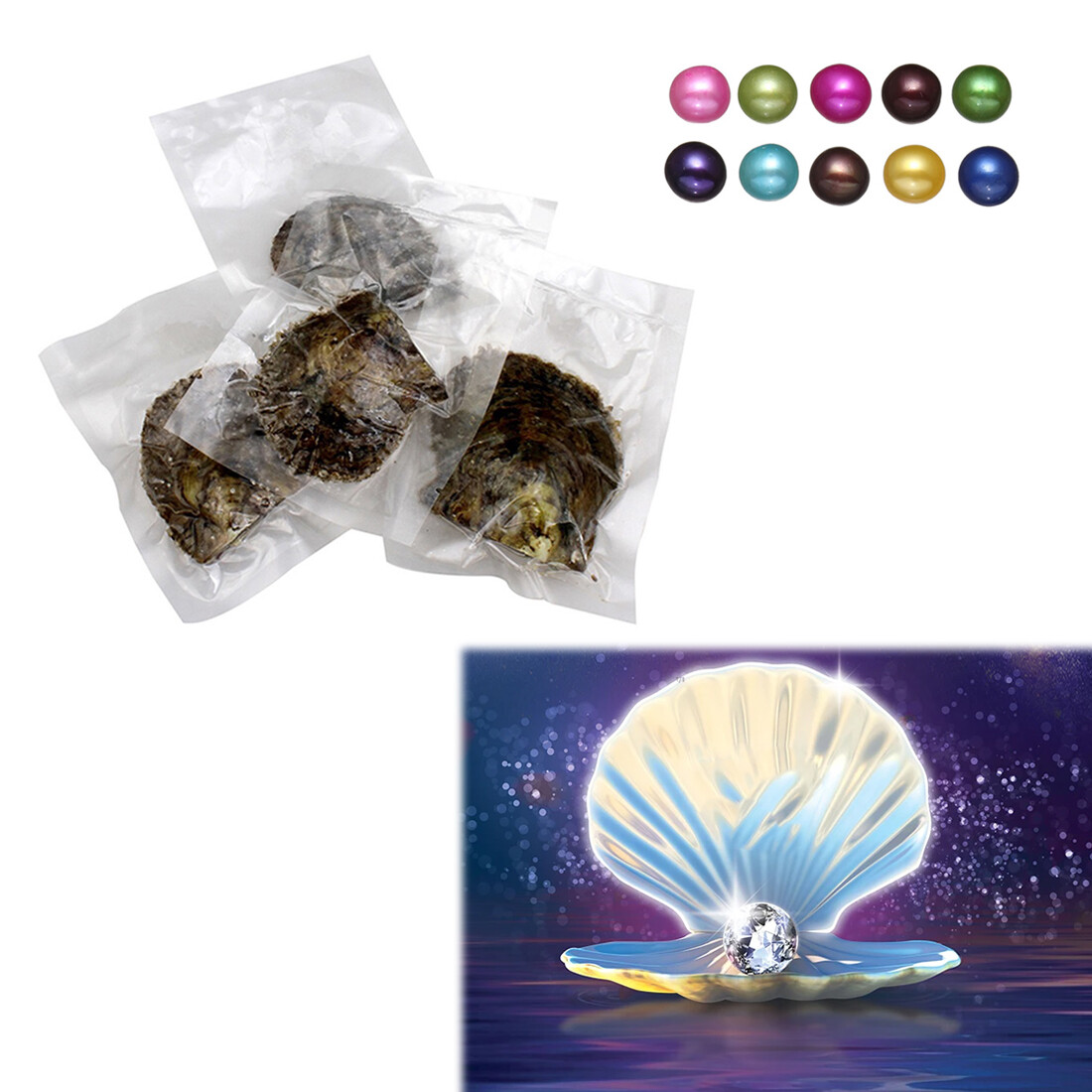 Individually Wrapped Oysters whith Natural Pearl Gift Holiday Birthday 10-50pcs