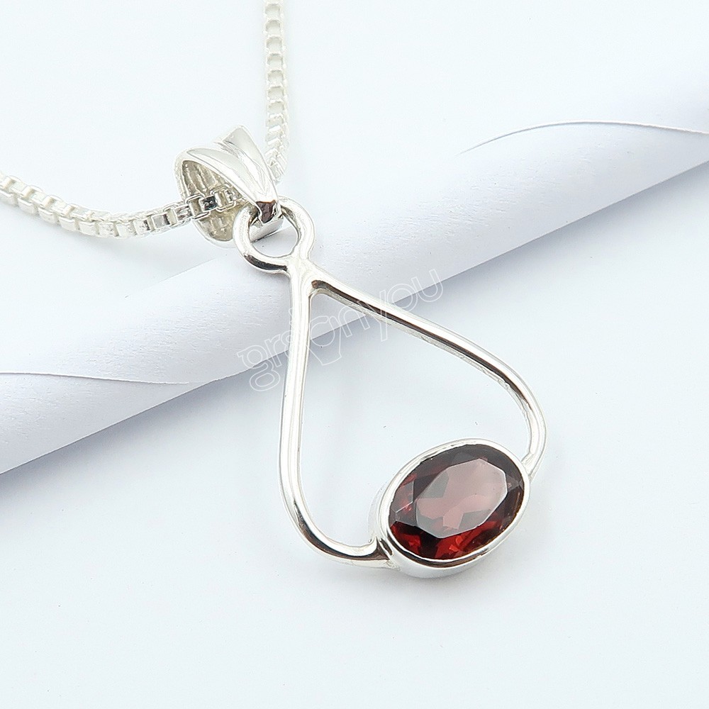 Free Silver Chain 925 Silver Rare GARNET Jewellery Set Style for Every Occasion