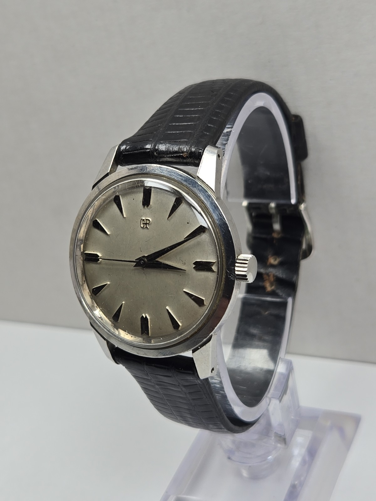 Vintage Girard Perregaux Mens Swiss Manual Wind Stainless Steel Dress Watch Runs